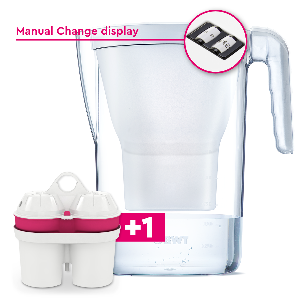 Vida jug manuel timer et cartouche d'eau minéralisée au magnésium